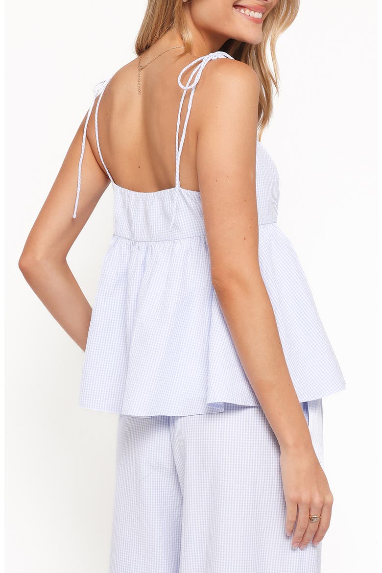 Zephyra Check Seersucker Babydoll Top, Alternate, color, BLUE GINGHAM