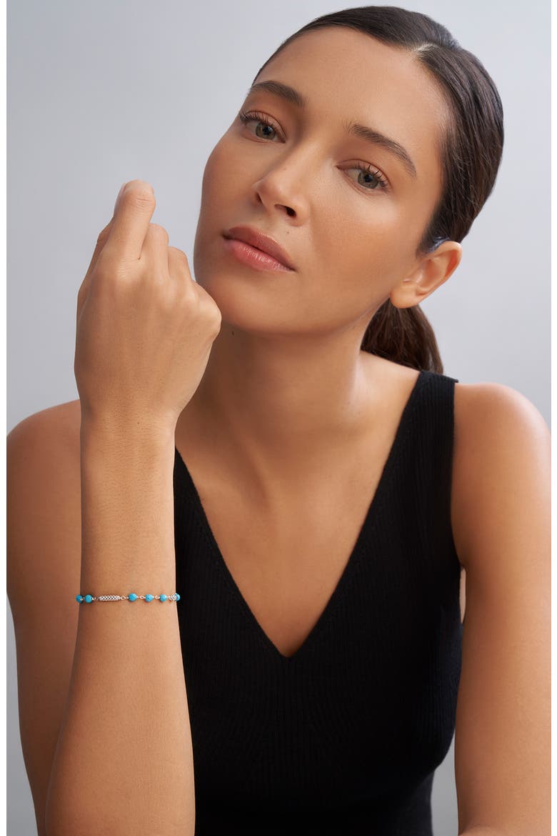 Caviar Icon Beaded Turquoise Toggle Bracelet, Alternate, color, TURQUOISE