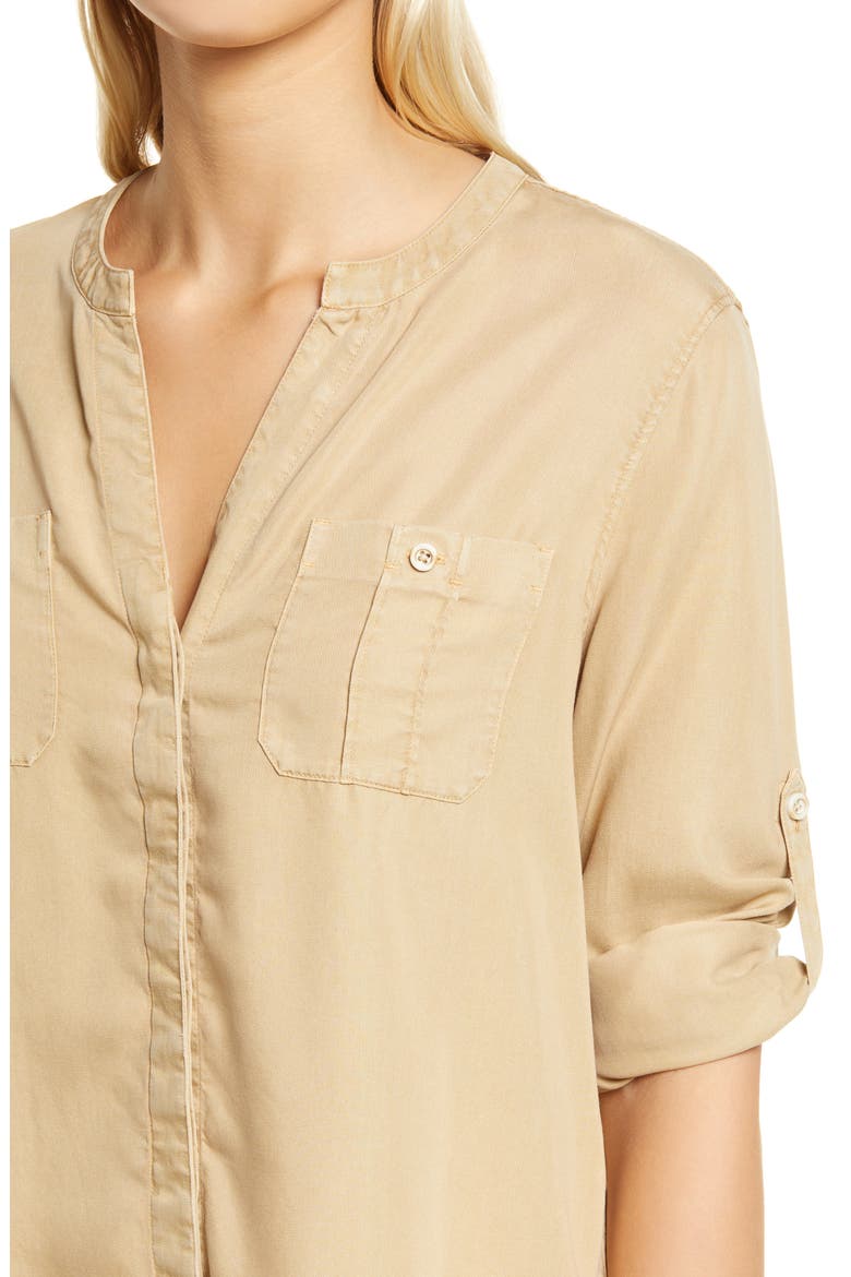 Mission Beach Long Sleeve Shirt, Alternate, color, GOLDEN HONEY