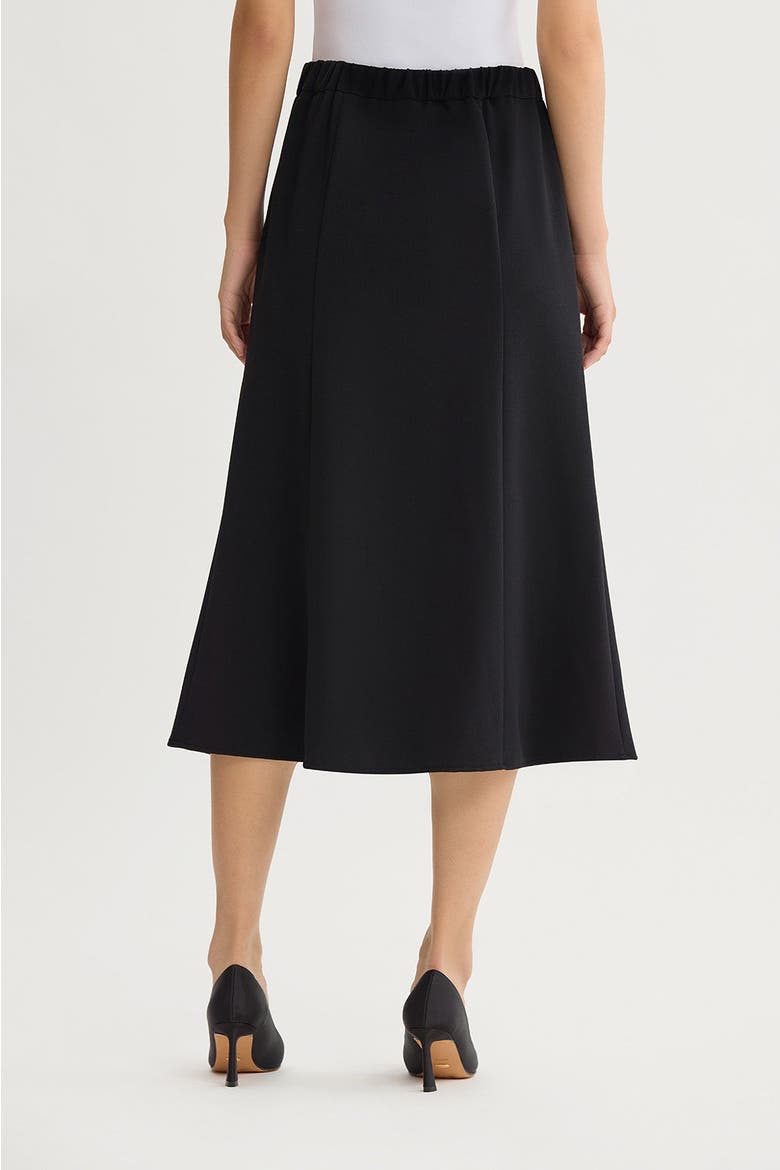 A-Line Stretch Deco Crepe Maxi Skirt, Alternate, color, Black