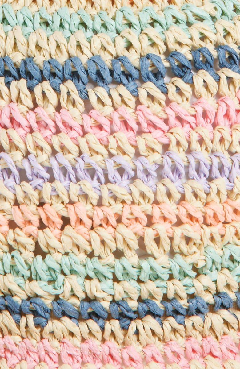 Capelli New York Kids' Stripe Straw Bucket Hat, Alternate, color, Pale Multi