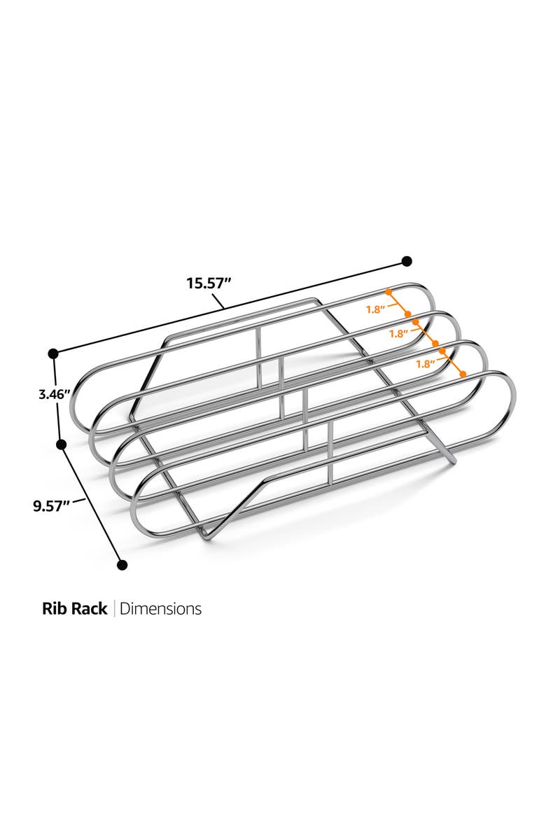 Nonstick XL Rib Rack, Alternate, color, SILVER