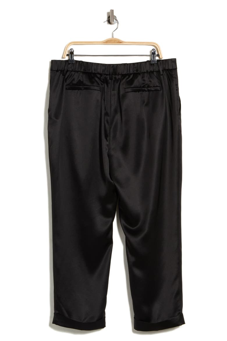 Celia Satin Tapered Trousers, Alternate, color, BLACK