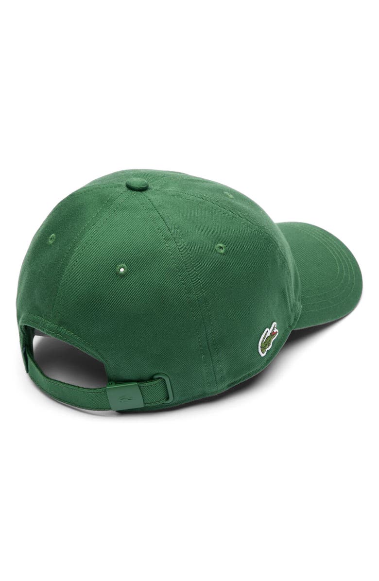 Lacoste Essential Cotton Twill Baseball Cap, Alternate, color, Green