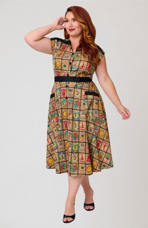 Plus Size 1950s Hedda Swing Dress