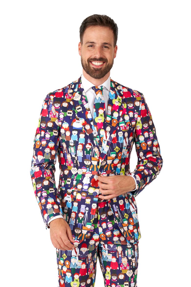 x South Park Slim Fit Two-Piece Suit & Tie Set, Alternate, color, SOUTH PARK