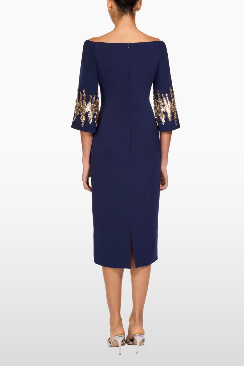 Aster Sequin-Embellished Midi Dress, Alternate, color, Midnight Kiss
