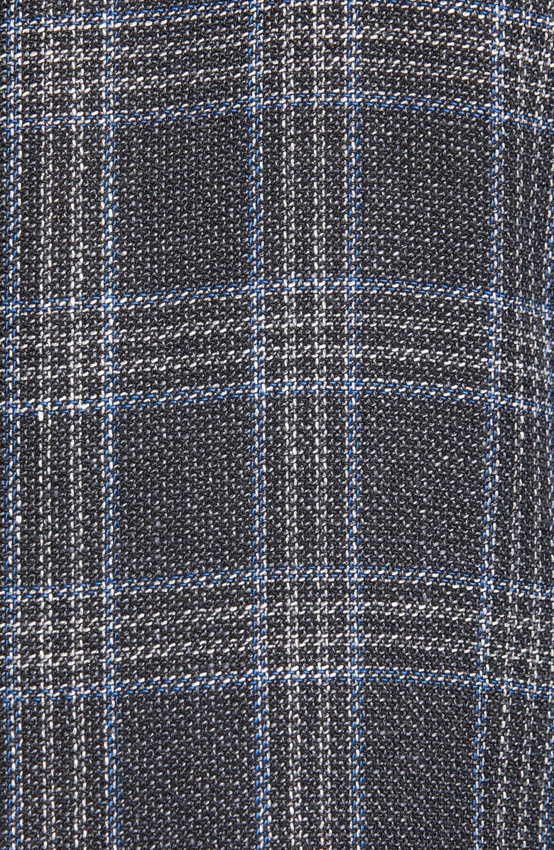 Z Zegna Trim Fit Plaid Wool & Linen Sport Coat, Alternate, color,