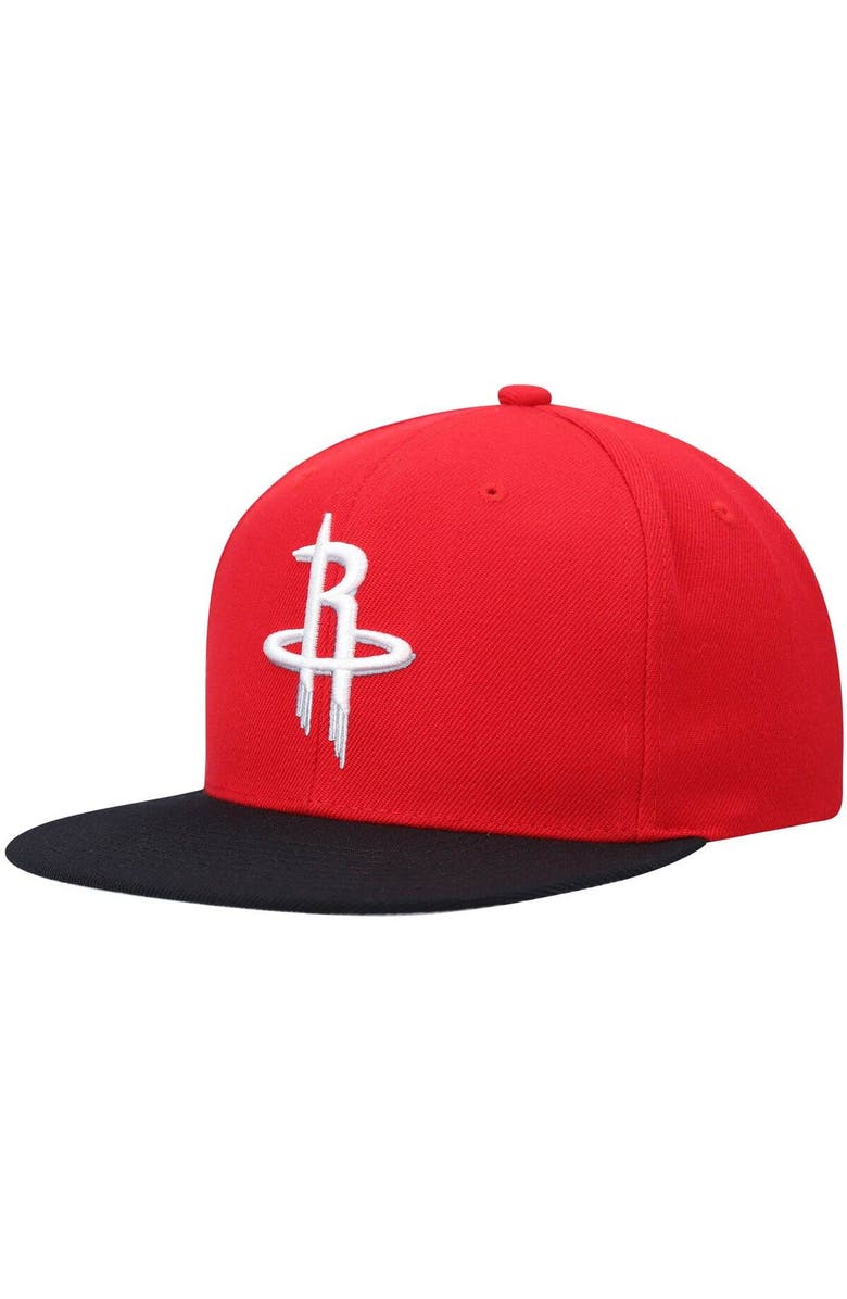 Mitchell & Ness Men's Mitchell & Ness Red/Black Houston Rockets Team Two-Tone 2.0 Snapback Hat, Main, color,