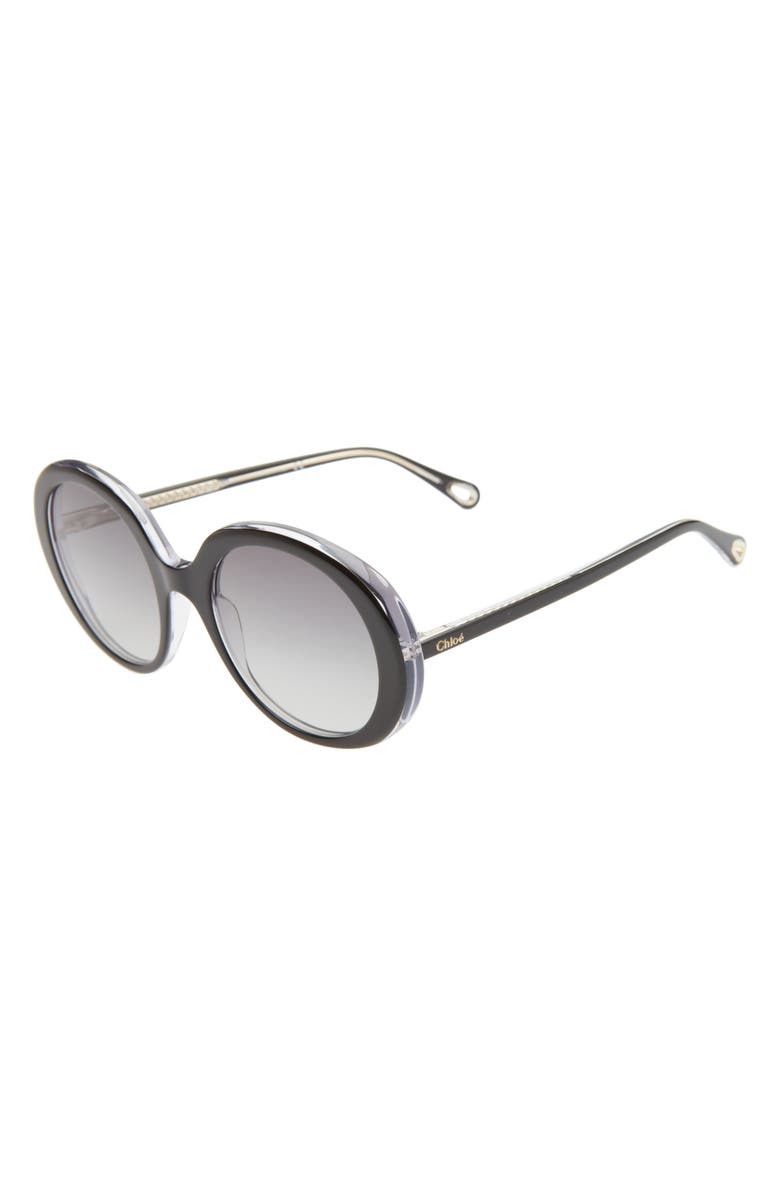 Chloé 54mm Gradient Round Sunglasses, Alternate, color,