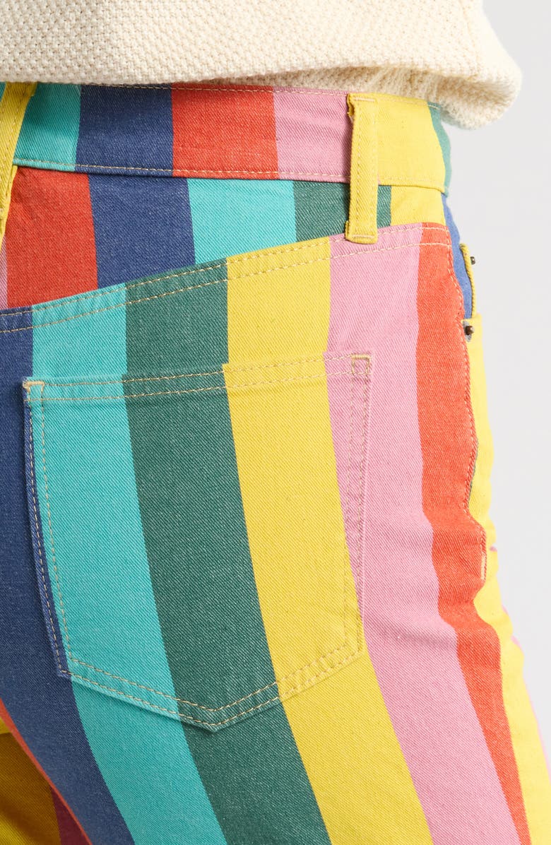 Boden High Waist Stripe Stretch Jeans, Alternate, color, 