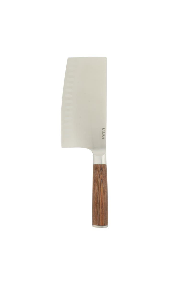 Forged Cleaver Knife with Pakka Wood Handle and German Steel Full Tang, Main, color, Dark Brown