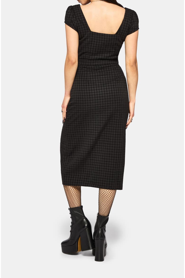 Ziggy Check Cut Out Midaxi Dress, Alternate, color, Black