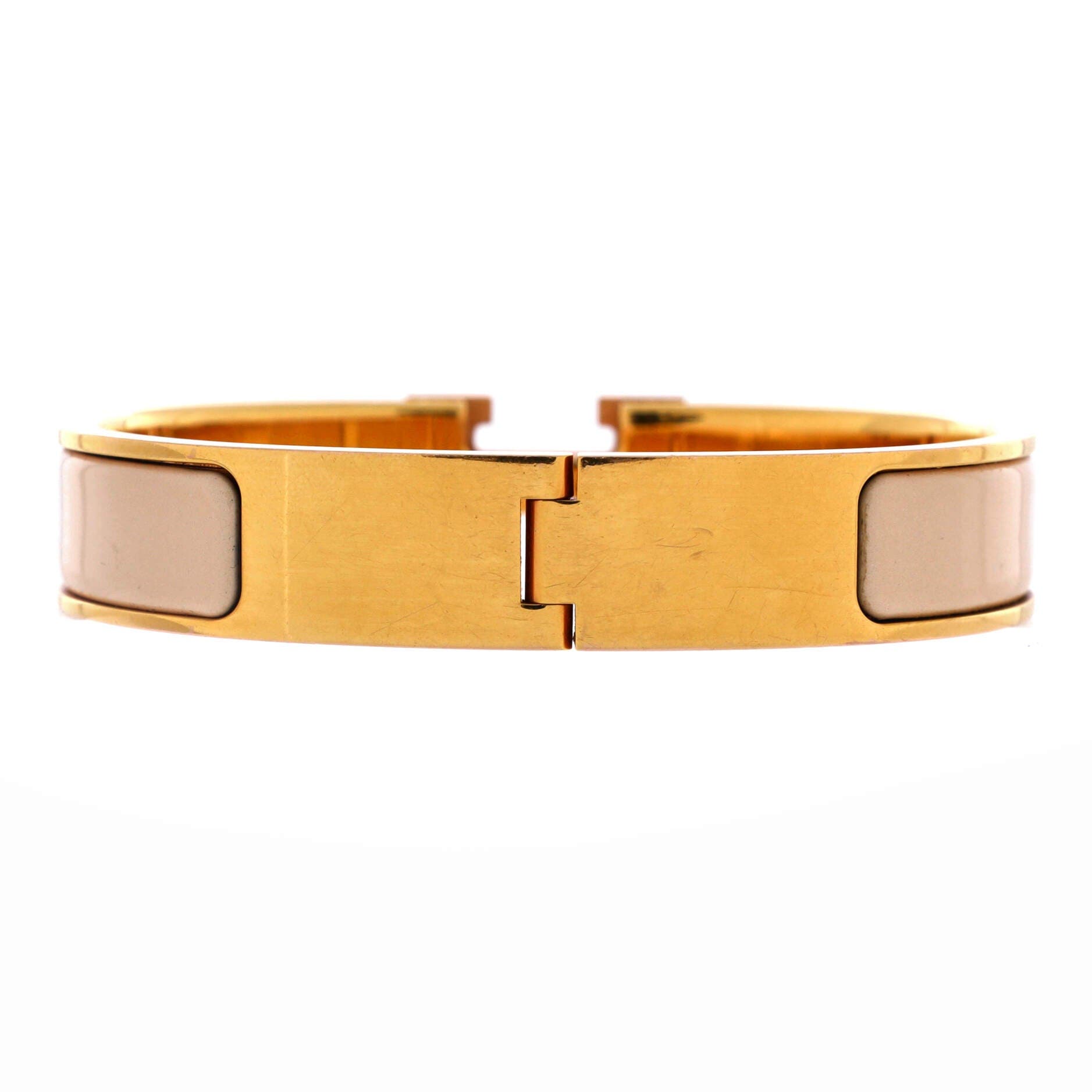 Clic H Bracelet Enamel Narrow, Alternate, color, White