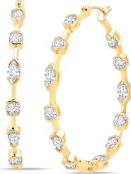 Crislu Multicut Cubic Zirconia Hoop Earrings