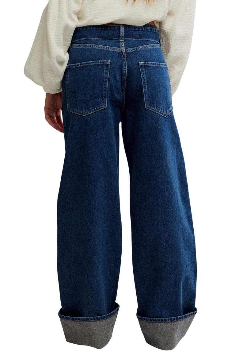 East Bay Belted Cuffed High Waist Wide Leg Jeans, Alternate, color, CONCORD