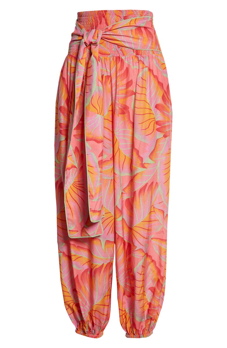 FARM Rio Bright Forest Smocked Waist Pants, Alternate, color, 