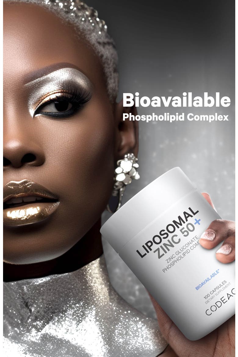 Liposomal Zinc Gluconate 50 mg Mineral Supplement, Alternate, color, White