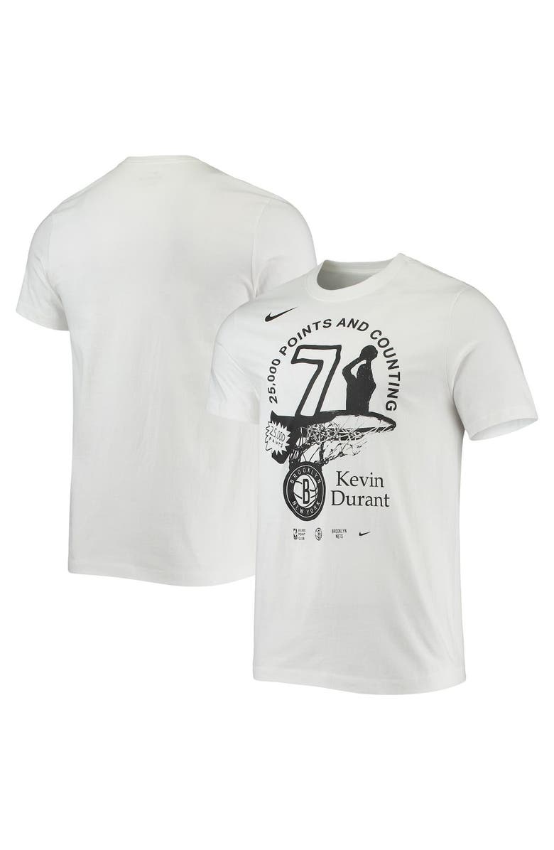 Nike Men's Nike Kevin Durant White Brooklyn Nets 25K Points T-Shirt, Main, color, 
