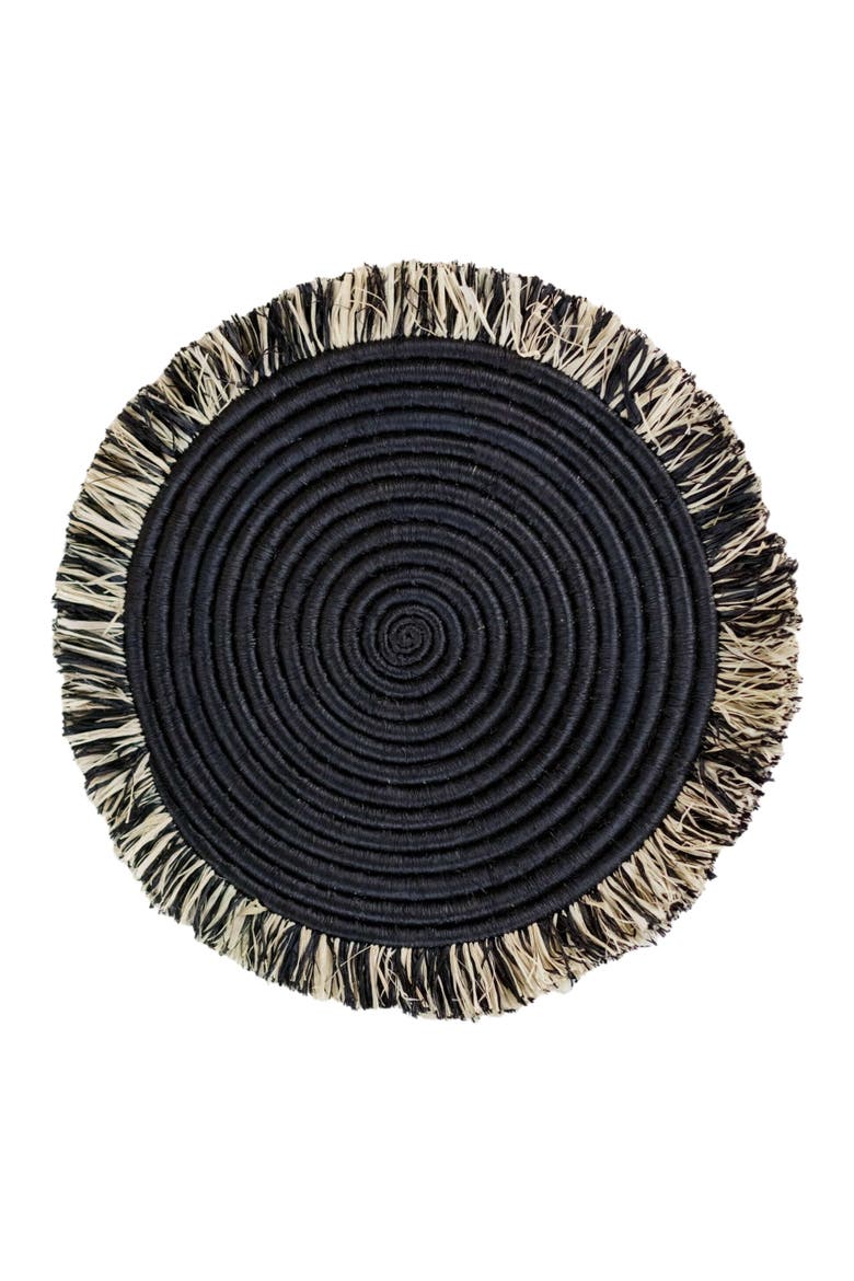 Raffia Fringe Placemat, Main, color, Natural