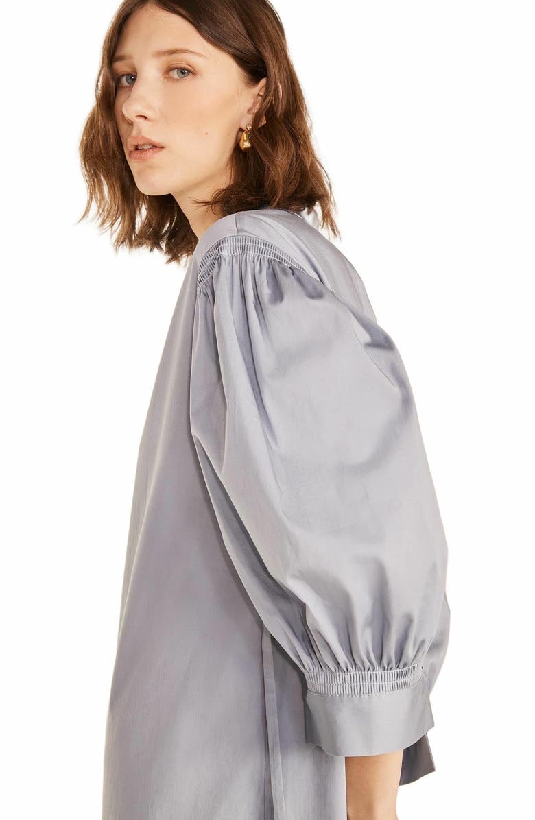 Rebecca Taylor Long Sleeve Shirt Dress, Alternate, color, Pearl Blue