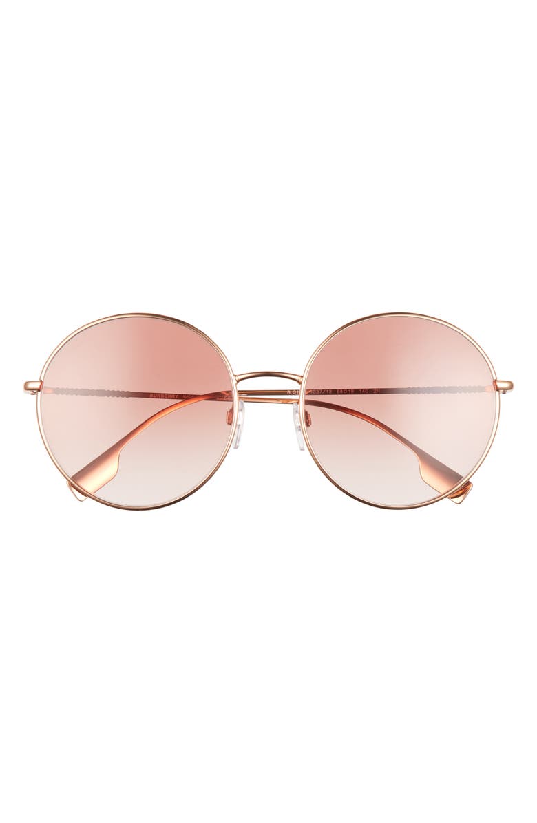 Burberry 58mm Round Sunglasses, Main, color, Rose Gold/ Gradient Pink