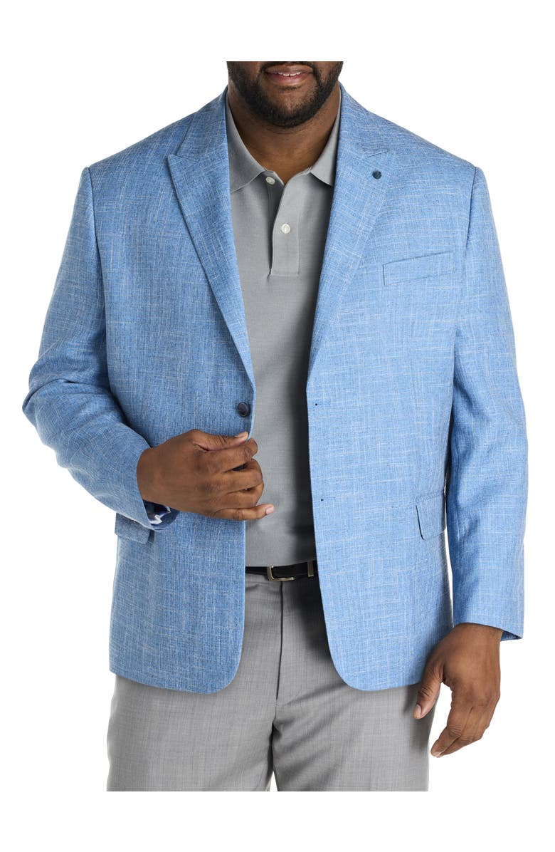 Synrgy by DXL Big & Tall Mixed Media Jacket-Relaxer Sport Coat, Main, color, Blue