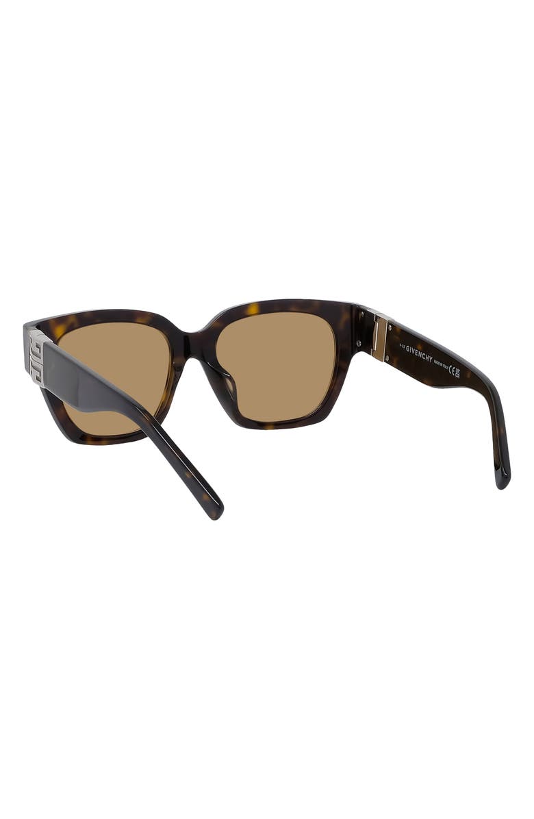 Givenchy 4G 53mm Square Sunglasses, Alternate, color, Dark Havana / Roviex
