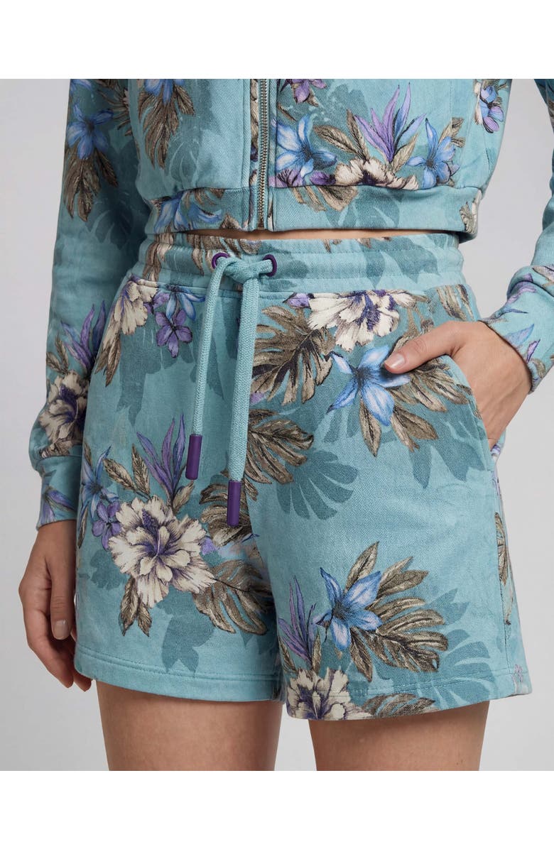 Lords of Harlech Exotic Floral Womens Drawstring Short, Alternate, color, Exotic Floral Teal