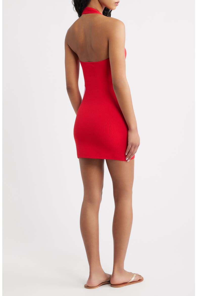 Knit Halter Minidress, Alternate, color, BERRY BLISS