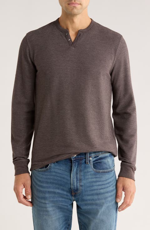 Notch Neck Cotton Mélange Pullover
