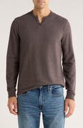 Lucky Brand Notch Neck Cotton Mélange Pullover