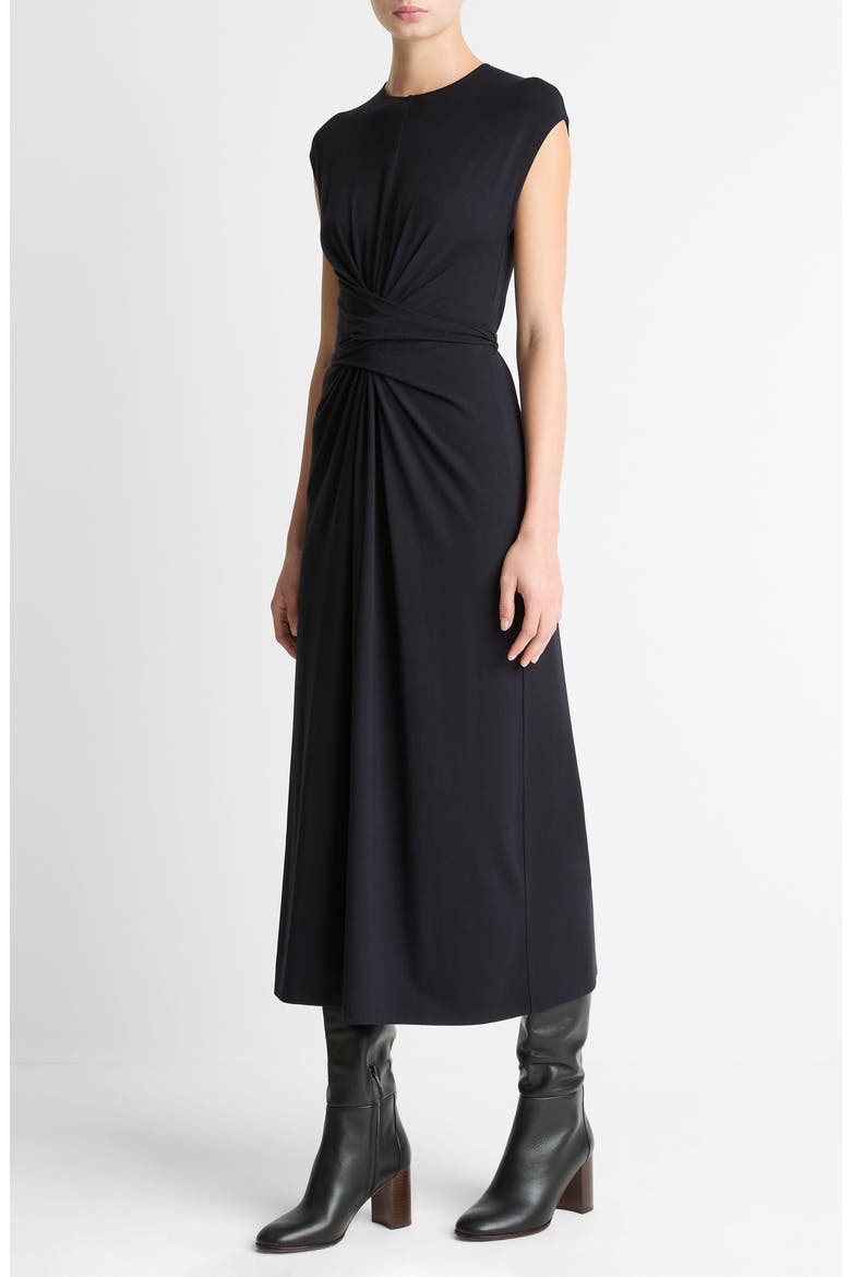 Faux Wrap A-Line Dress, Alternate, color, COASTAL