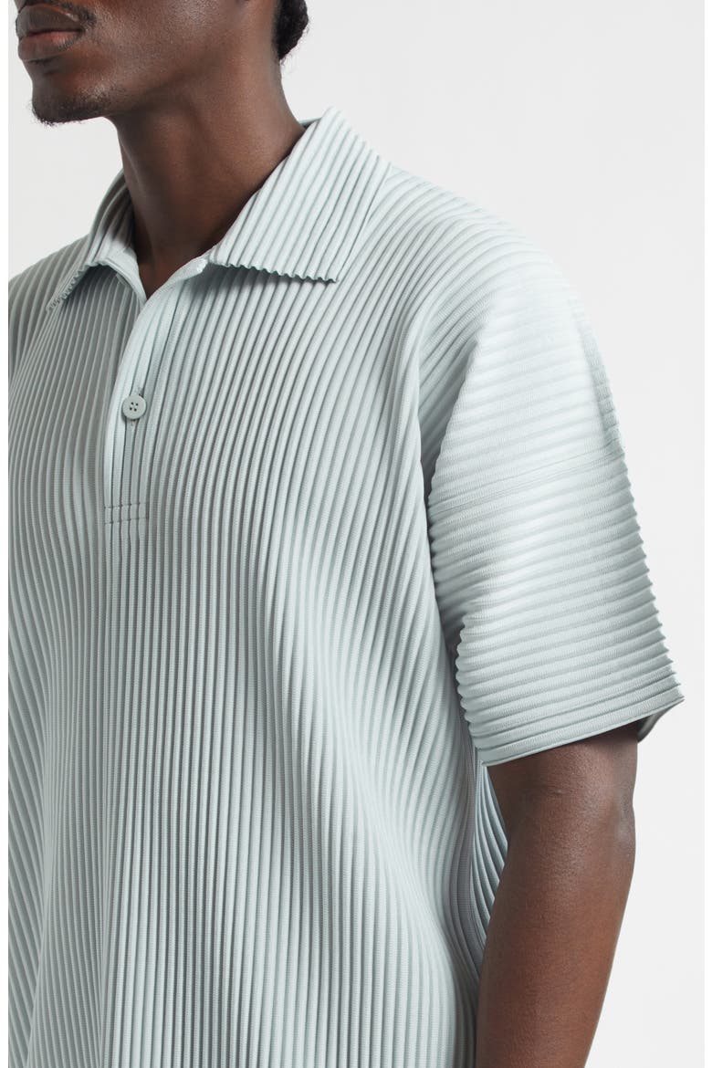 Monthly Colors June Pleated Polo, Alternate, color, BOBOLI MOSS ASH