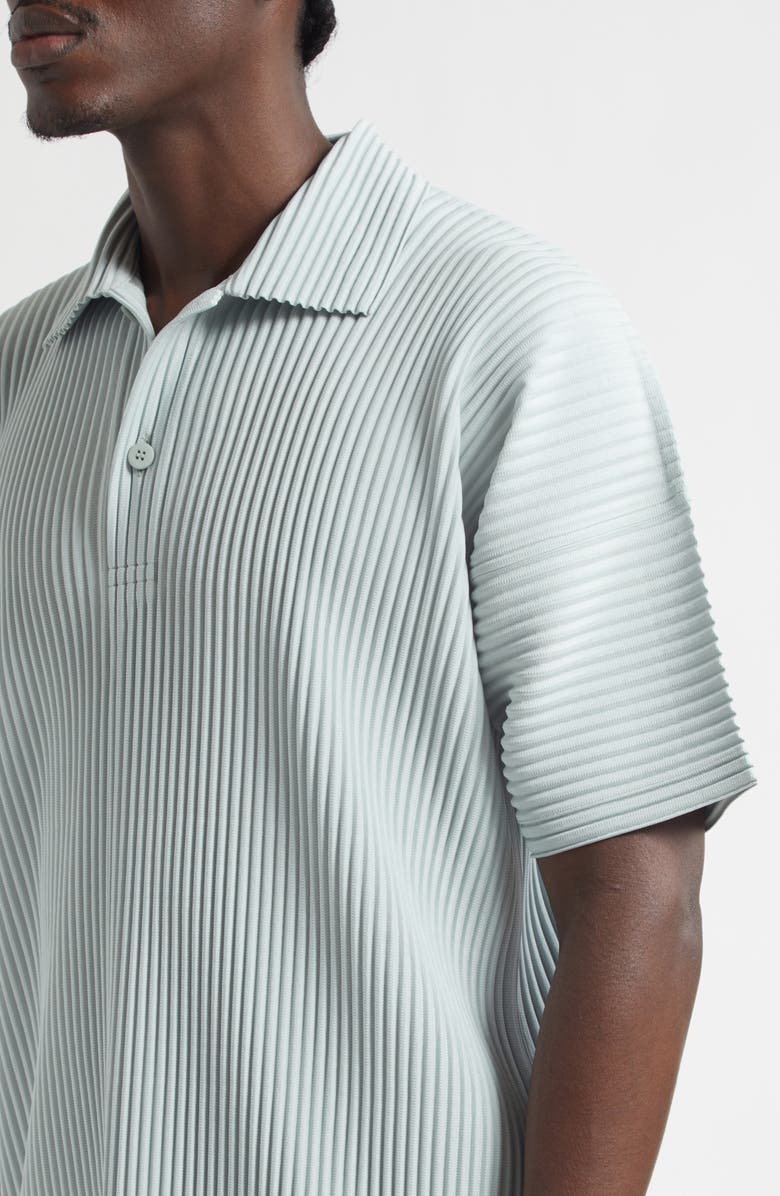 Homme Plissé Issey Miyake Monthly Colors June Pleated Polo, Alternate, color, Boboli Moss Ash
