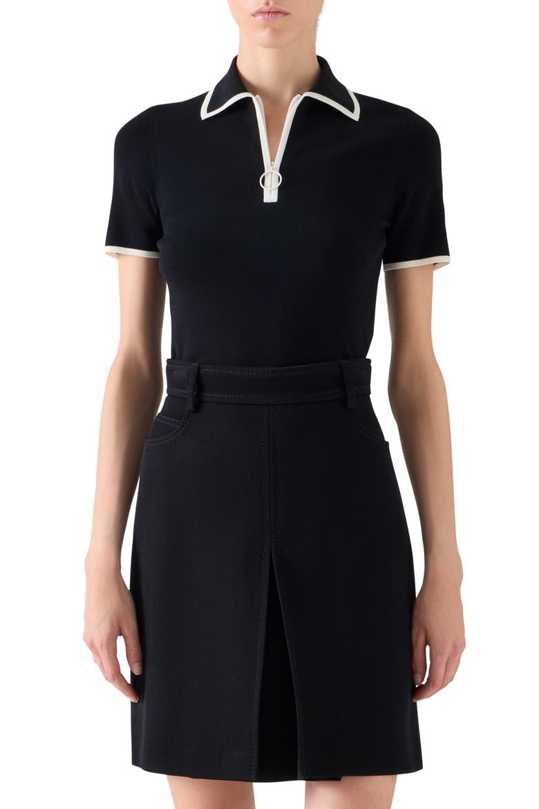Zip Polo, Main, color, BLACK-CREAM