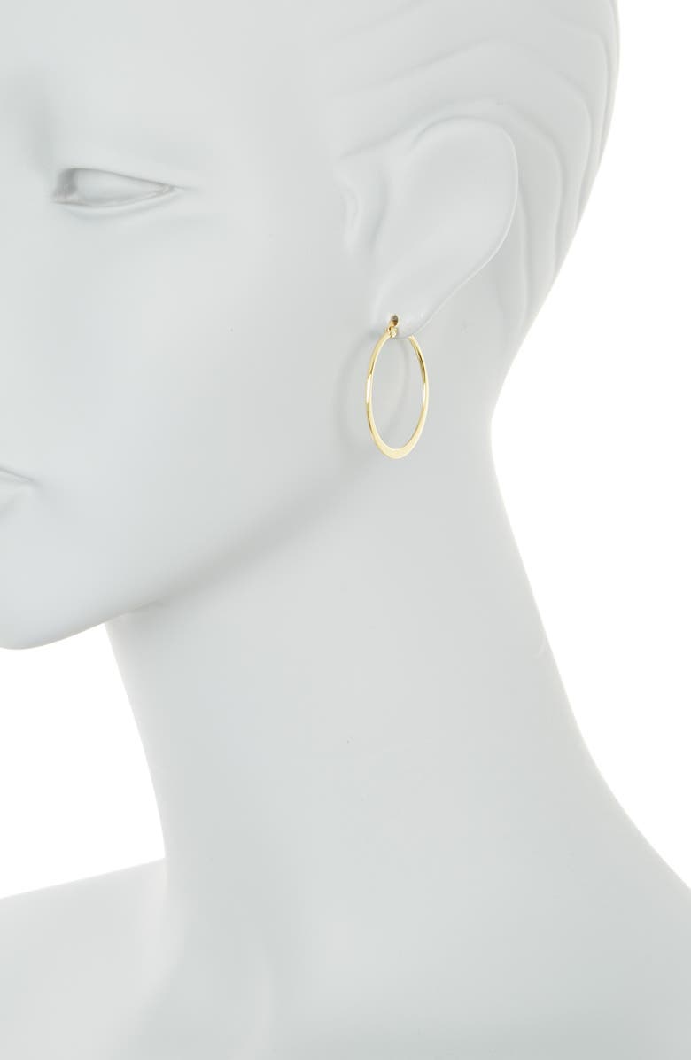 Argento Vivo Sterling Silver Large Flat Hoop Earrings, Alternate, color, Gold