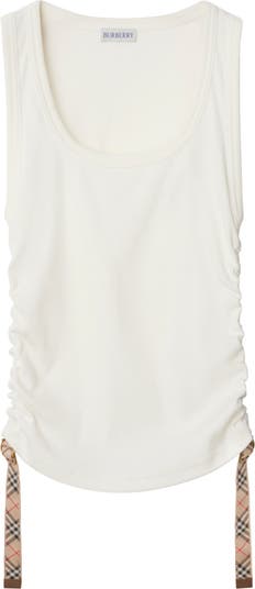 Tシャツ・カットソー BURBERRY FESTIVAL STYLE TANK TOP Festival Cotton Blend Tank Top in Black - Women | Burberry