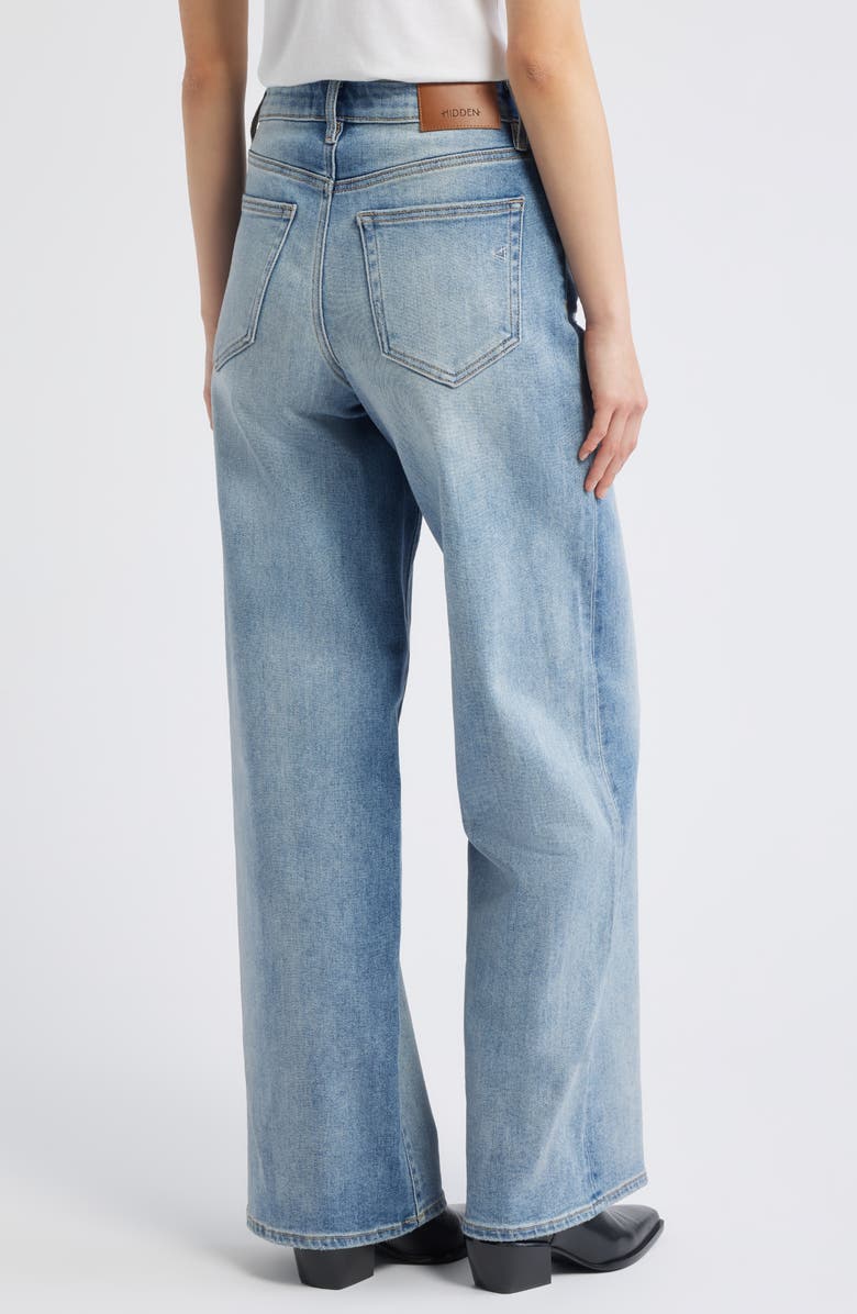 HIDDEN JEANS Ripped High Waist Wide Leg Jeans, Alternate, color, Medium