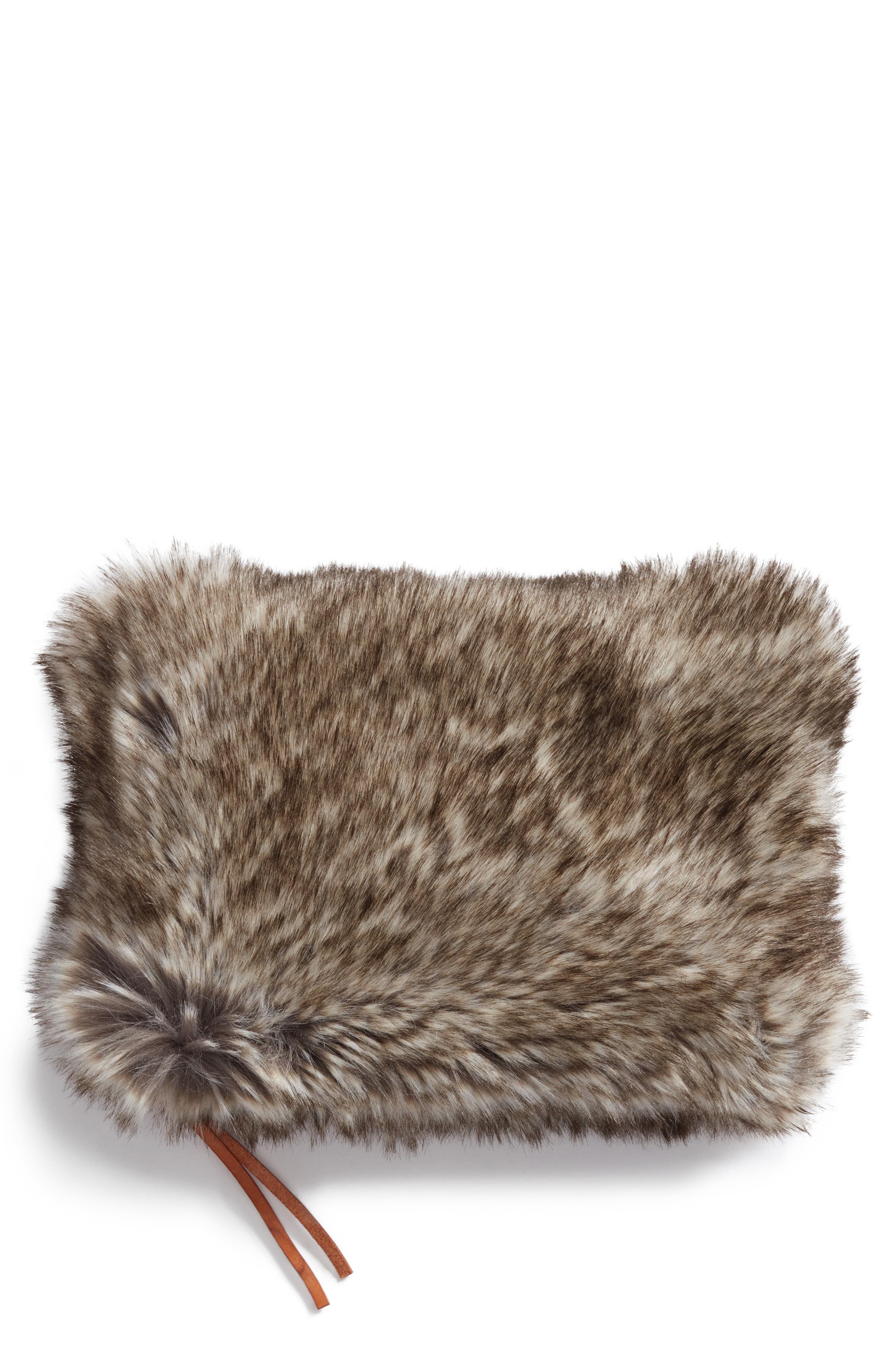 NORDSTROM AT HOME Cuddle Up Faux Fur Pouch, Main, color, 