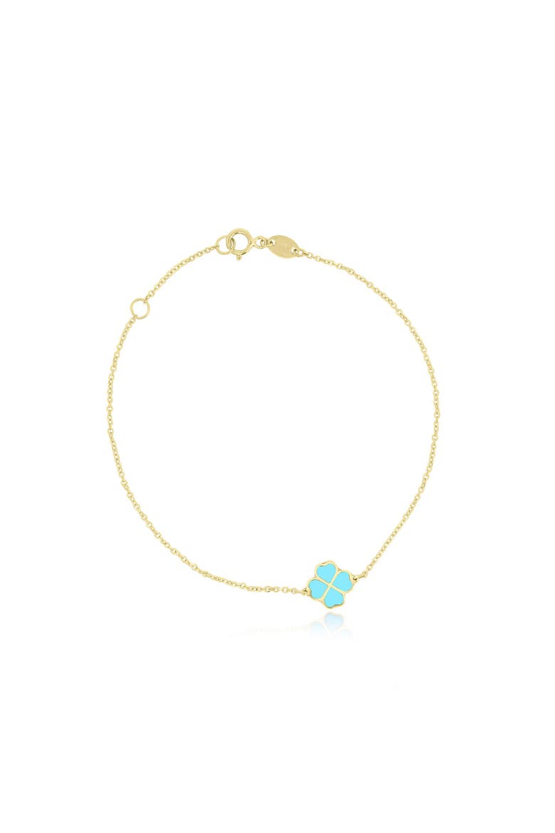 Turquoise Lucky Clover Bracelet, Main, color, Turquoise