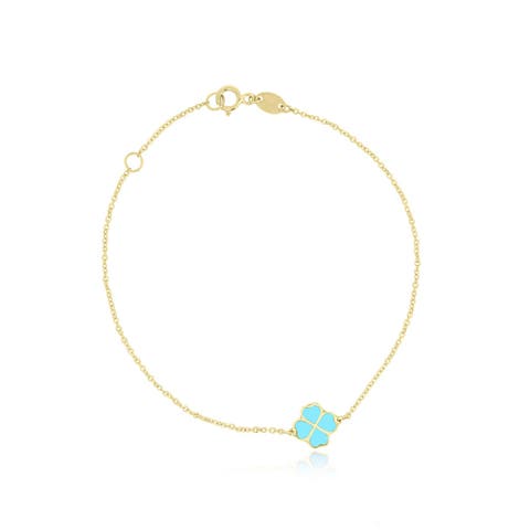 Turquoise Lucky Clover Bracelet