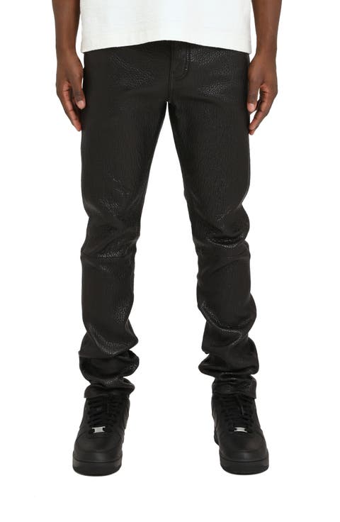 Stretch Leather Skinny Fit Pants