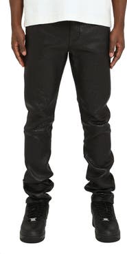 PURPLE BRAND Stretch Leather Skinny Fit Pants