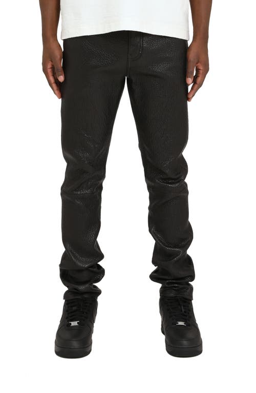 Purple Brand Stretch Leather Skinny Fit Pants In Black