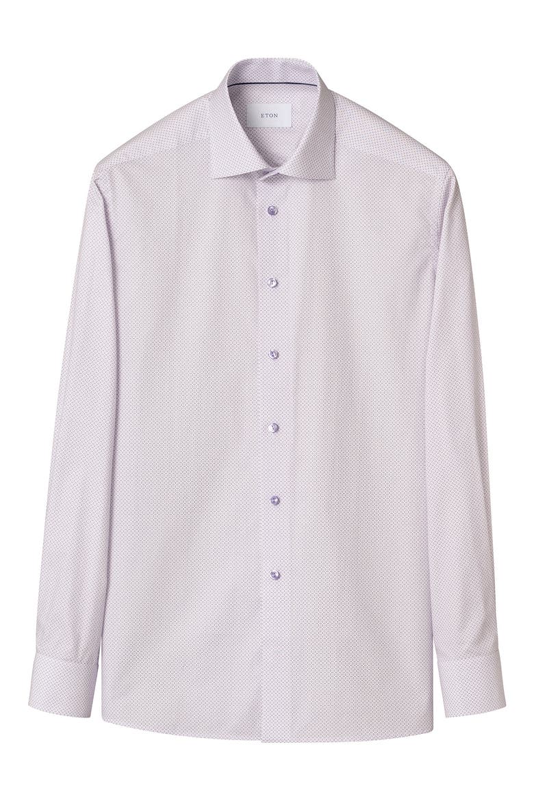Contemporary Fit Geometric Print Dress Shirt, Alternate, color, LIGHT PURPLE