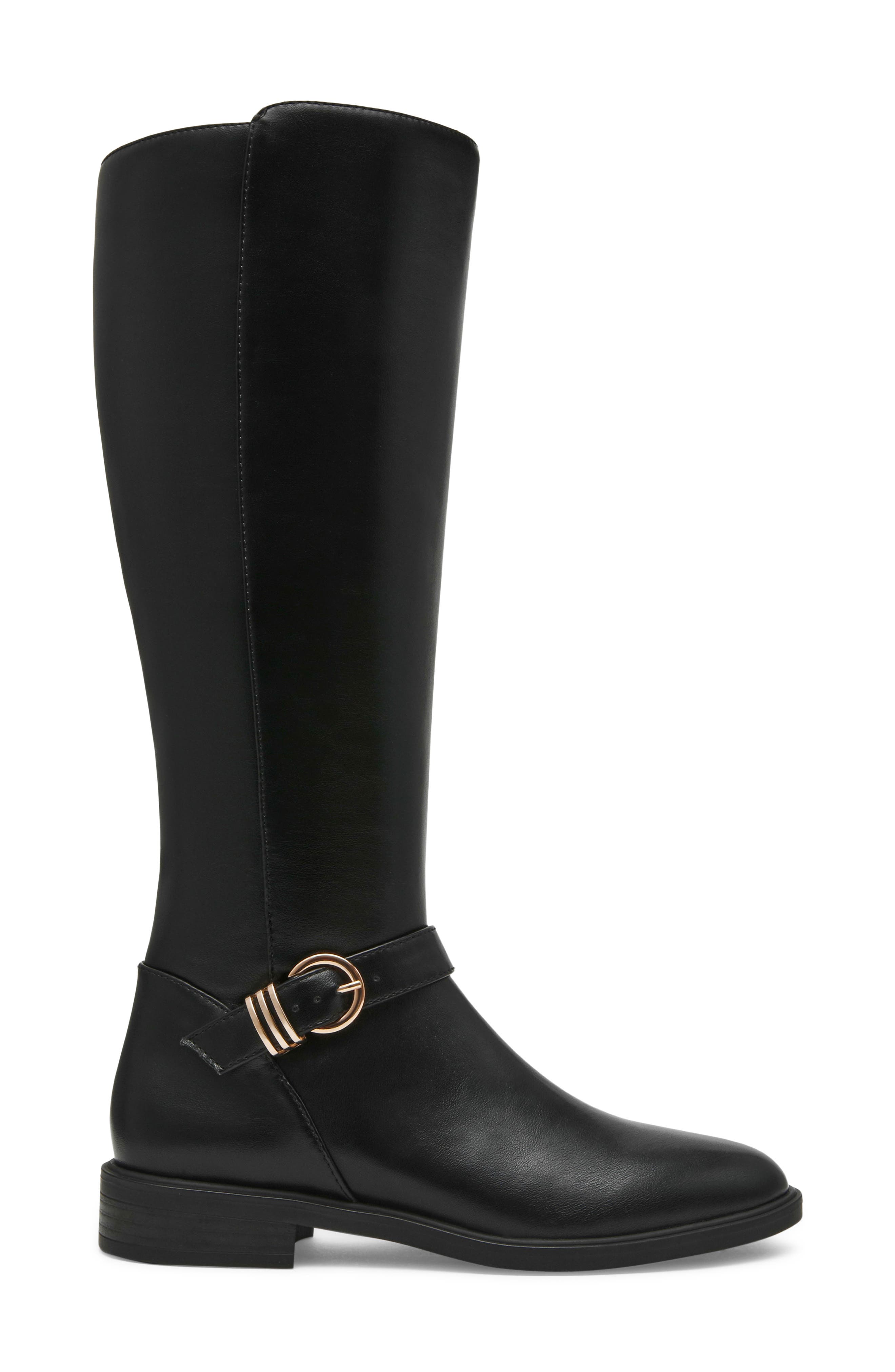 Aksolana Faux Leather Knee High Boot, Alternate, color, BLACK SMOOTH