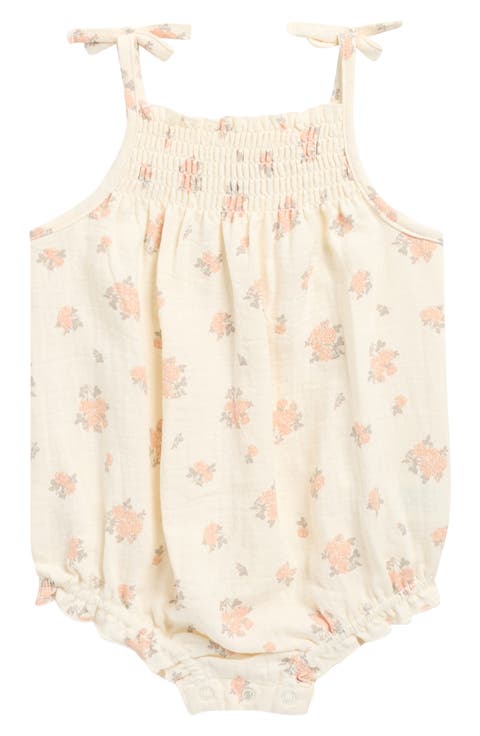 Smocked Yoke Organic Cotton Romper (Baby)