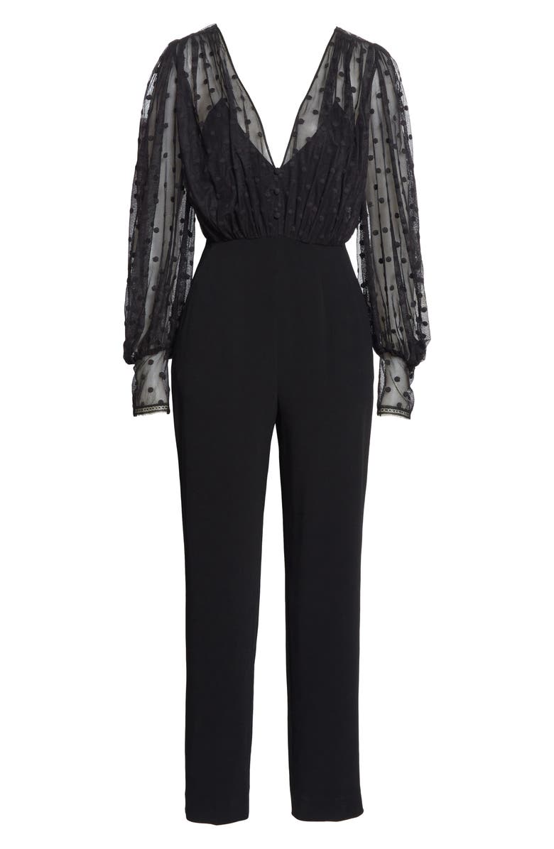 SALONI Bernadette Tulle & Crepe Jumpsuit, Alternate, color,