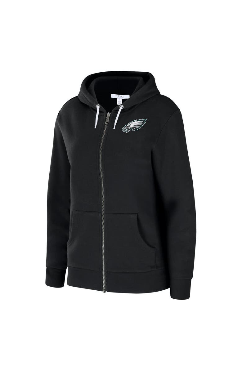 WEAR by Erin Andrews Women's WEAR by Erin Andrews Black Philadelphia Eagles Angled Full-Zip Hoodie, Alternate, color, Black